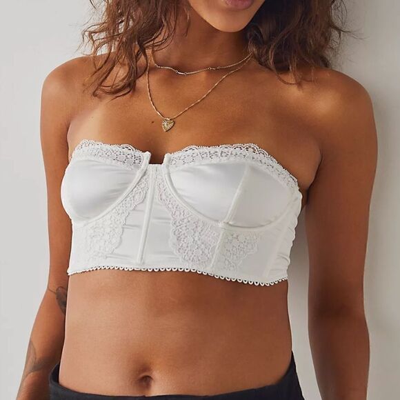 NWT Free People Lots Of Love Underwire Bra Lace Corset Satin Strappy Underwire - Picture 1 of 7